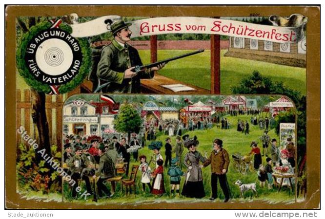 Schützenfest Postkartenverkäufer  1910 II (Ecke Abgestossen, Eckbug) - Unclassified