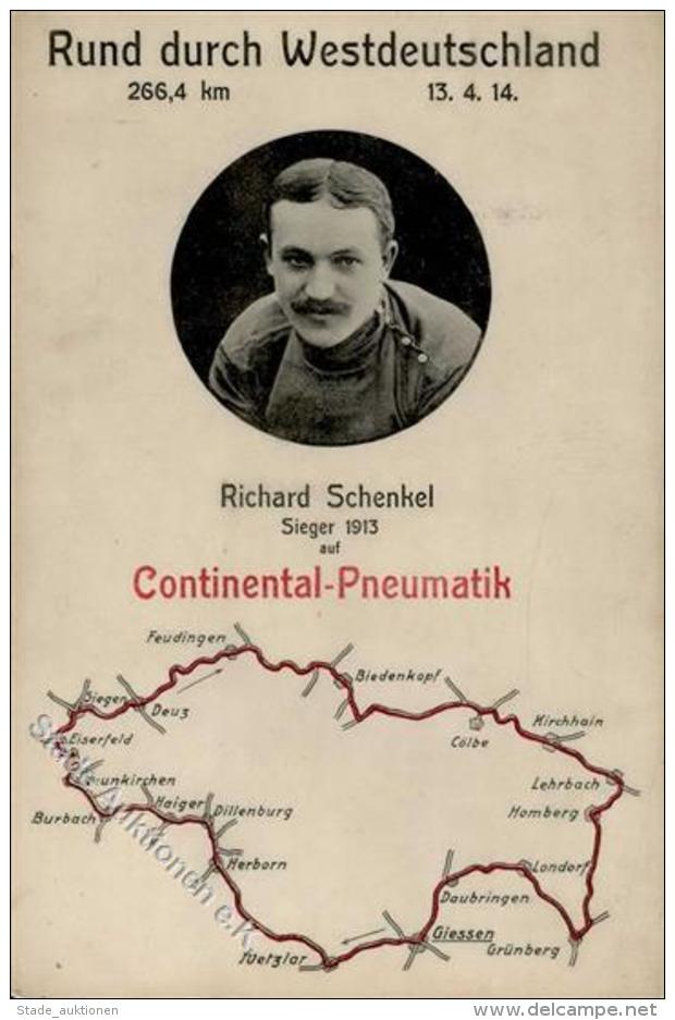 FAHRRAD - Rennen Rund Um Westdeutschland - Richard Schenkel Sieger 1913 Auf Continental-Pneumatic", I-Ii" - Unclassified