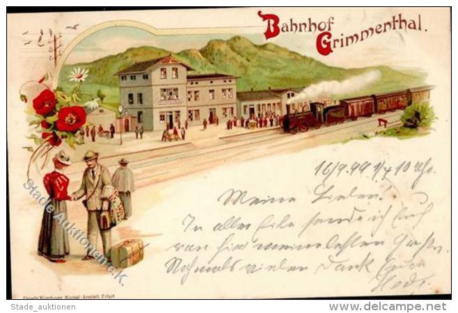 GRIMMENTHAL - Litho Bahnhof Grimmenthal", 1899, I" - Unclassified