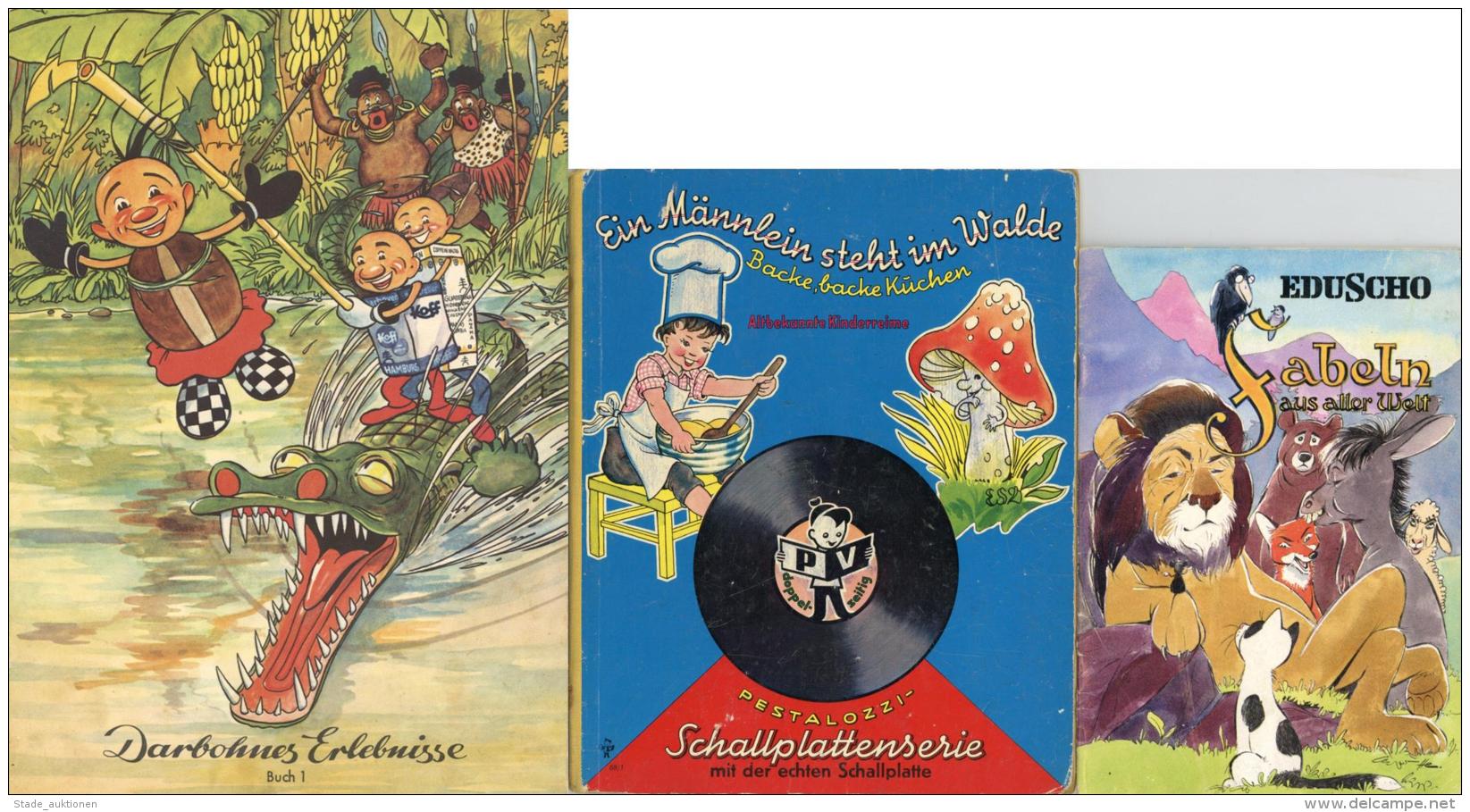 Kinderbuch Partie Mit 23 Kinder Werbe Bücher Und Hefte Spannend Da Selten II (Schallplatten Fehlen) - Games & Toys