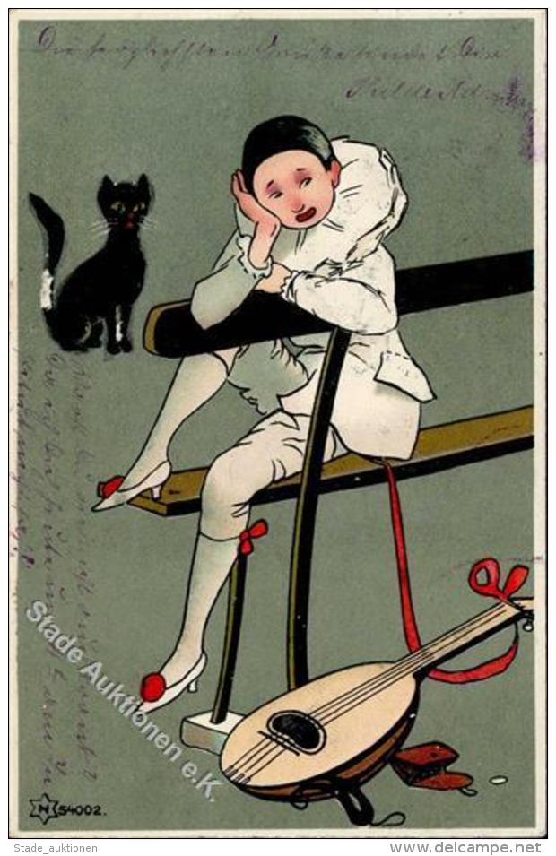 Clown Katze Künstlerkarte 1905 I-II Chat - Circus