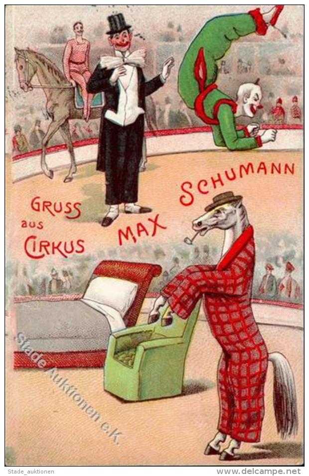 Zirkus Mac Schumann Clown Lithographie 1909 I-II - Circus
