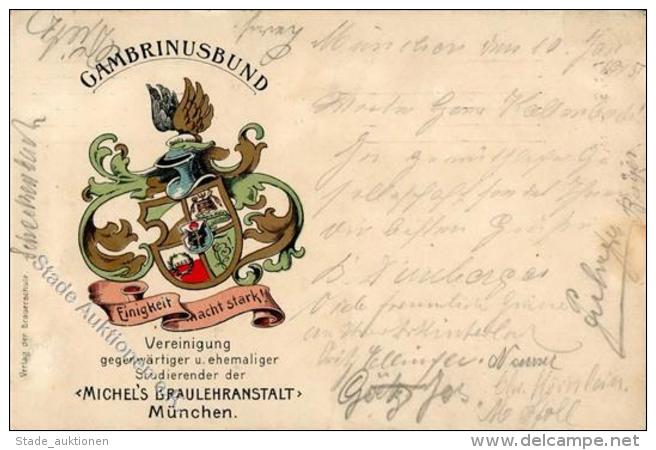 Studentika München (8000) Gambrinusbund Michels Braulehranstalt 1913 I-II (fleckig) - Unclassified