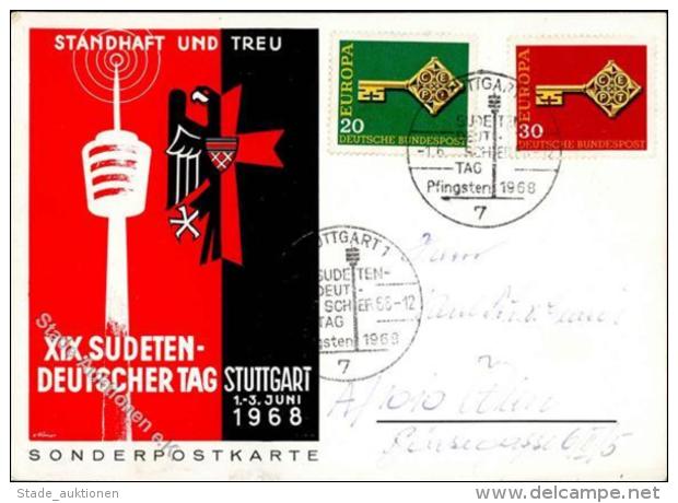 Stuttgart (7000) Sonderstempel XIX. Sudetendeutscher Tag 1968 Standhaft Und Treu Sign. I-II - Non Classificati