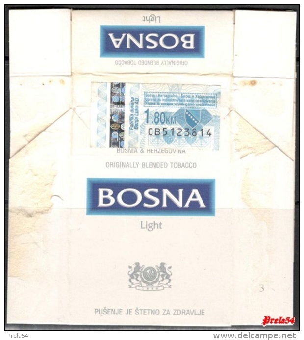 Tobacco Cigarettes Cardboard Box Bosnia - Banjaluka "Bosna Light " - Schnupftabakdosen (leer)