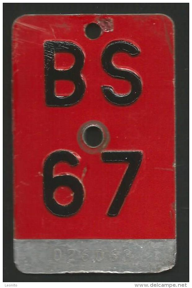 Velonummer Basel Stadt BS 67 - Number Plates