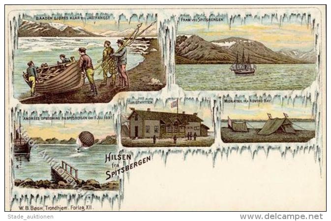 Svalbard Norwegen Ballon  Winterlithographie I- - Norway