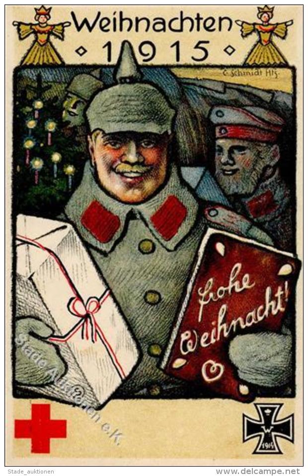 Privatganzsache PP 38 C 26/01 Weihnachten Rotes Kreuz 1915 Sign. Schmidt Künstlerkarte I-II Noel - Unclassified