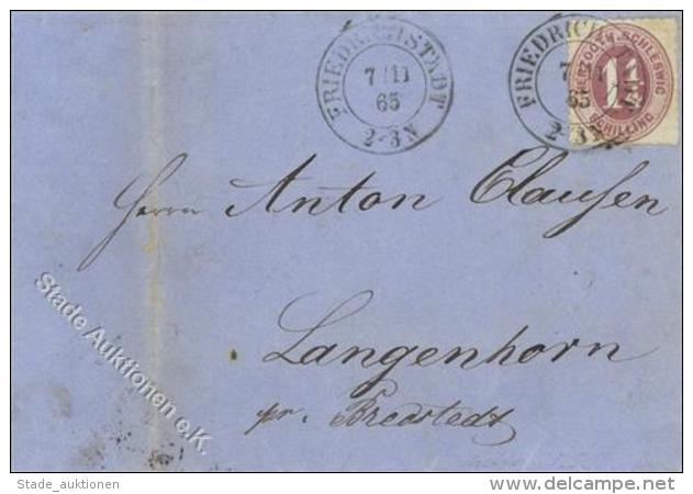 Schleswig-Holstein, Mi.Nr.14, 1865, 1 1/4 S Rotlila, K2 FRIEDRICHSTADT 7/11 65", Faltbrief Nach Langenhorn I-II" - Unclassified