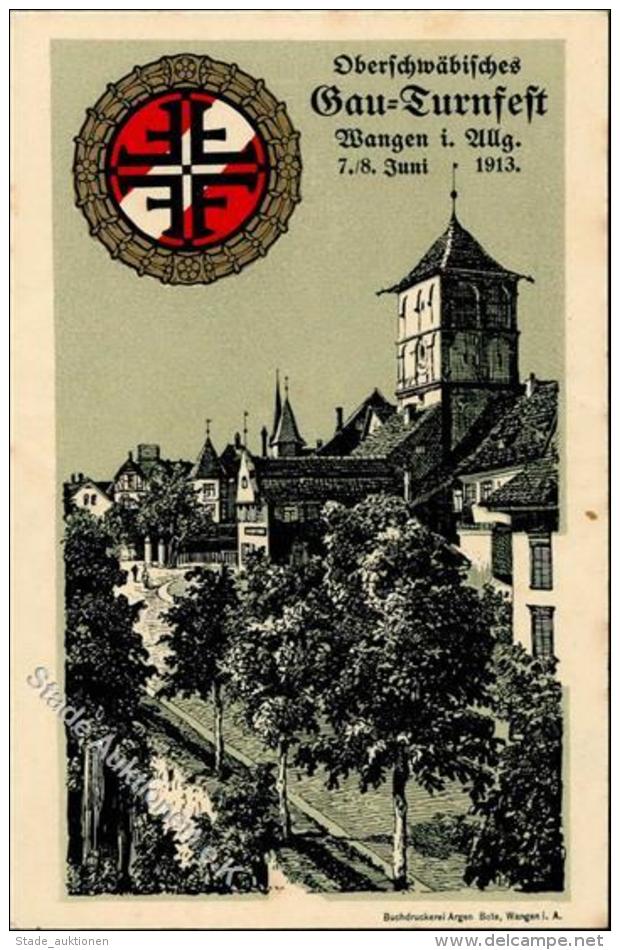 Privatganzsache 5 Pf Germania Grün Wangen Gau Turnfest  1913 I-II - Sin Clasificación