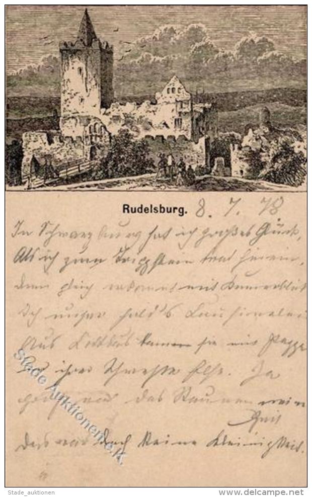 Privatganzsache Deutsches Reich 5 Pf Ziffer Lila Vorläufer 1878 Rudelsburg I-II - Zonder Classificatie