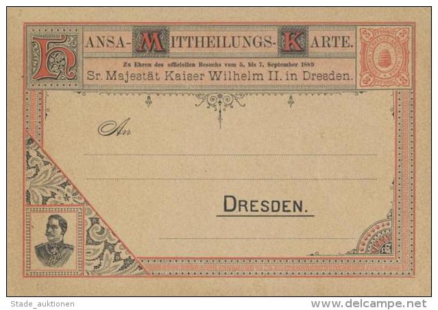 Stadtpost Dresden (o-8000) Verkehrsanstalt Hansa Mitteilungskarte1889 Vorläufer I-II - Unclassified