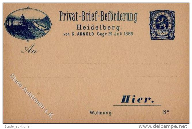 Stadtpost Heidelberg (6900) 1886 Vorläufer I-II - Non Classificati