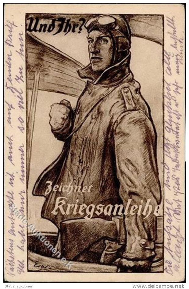 1918, Braune FP-Ak Und Ihr? Zeichnet Kriegsanleihe, Sign. F. Erler", M-Stempel "CREFELD 26.3.18" I-II" - Unclassified