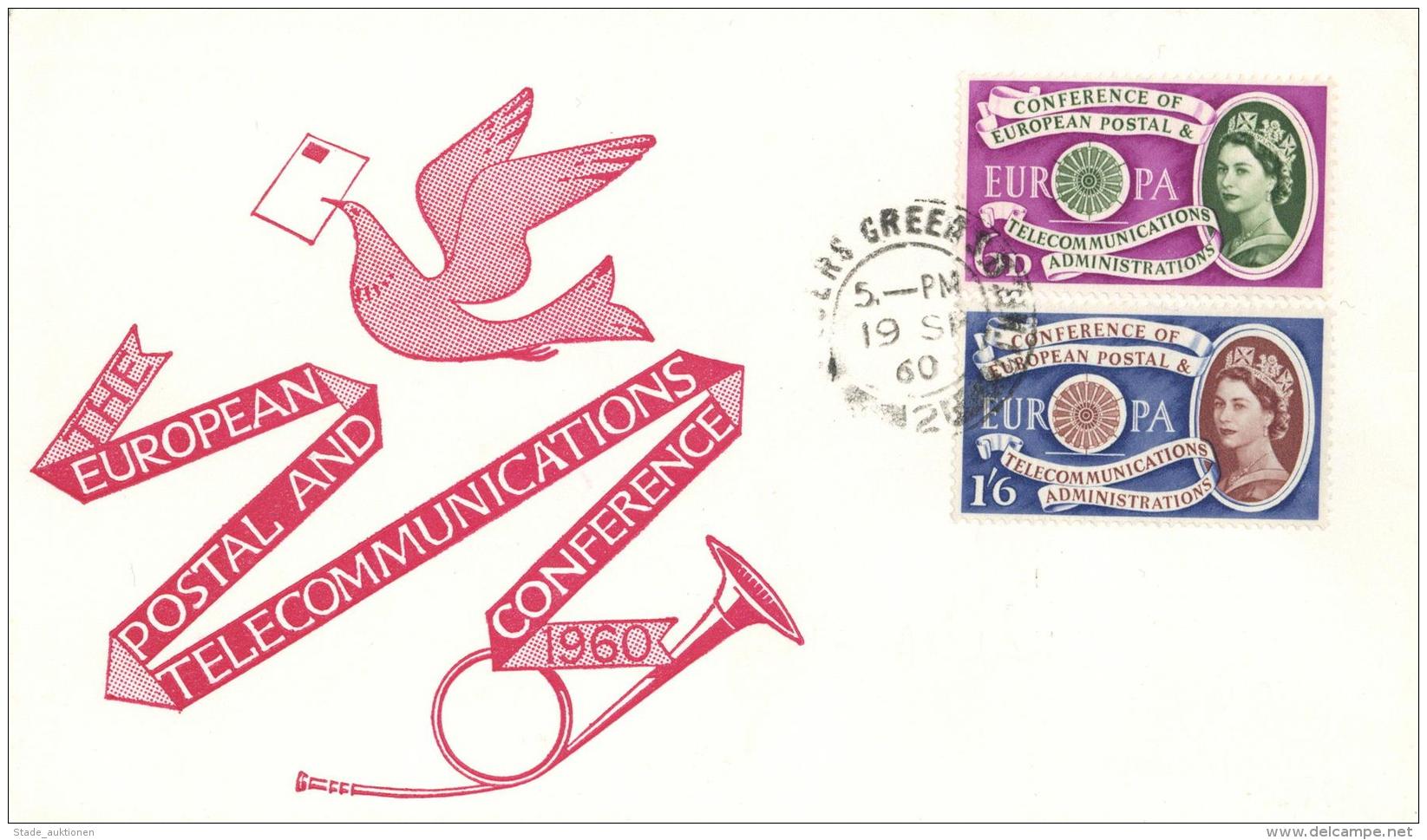 GB, Mi.Nr.341-42, 1960, 6 P Und 1 Sh 6 P Europa, Schmuck-FDC (KW 60,- Euro) I- - Ohne Zuordnung