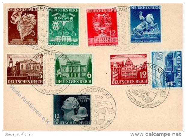 ÖSTERREICH, KLAGENFURT 12 4 1942", SST Rs. Auf Postkarte Mit 9 DR-Marken I-II" - Zonder Classificatie