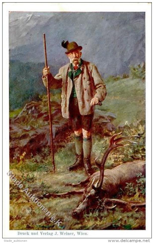 Österreich, 1910, Farbige Jagd-Ausstellungs-Sonderkarte (5 H Franz Joseph In Tracht), 5 H Grün, Blauer Jagd-SS - Ohne Zuordnung