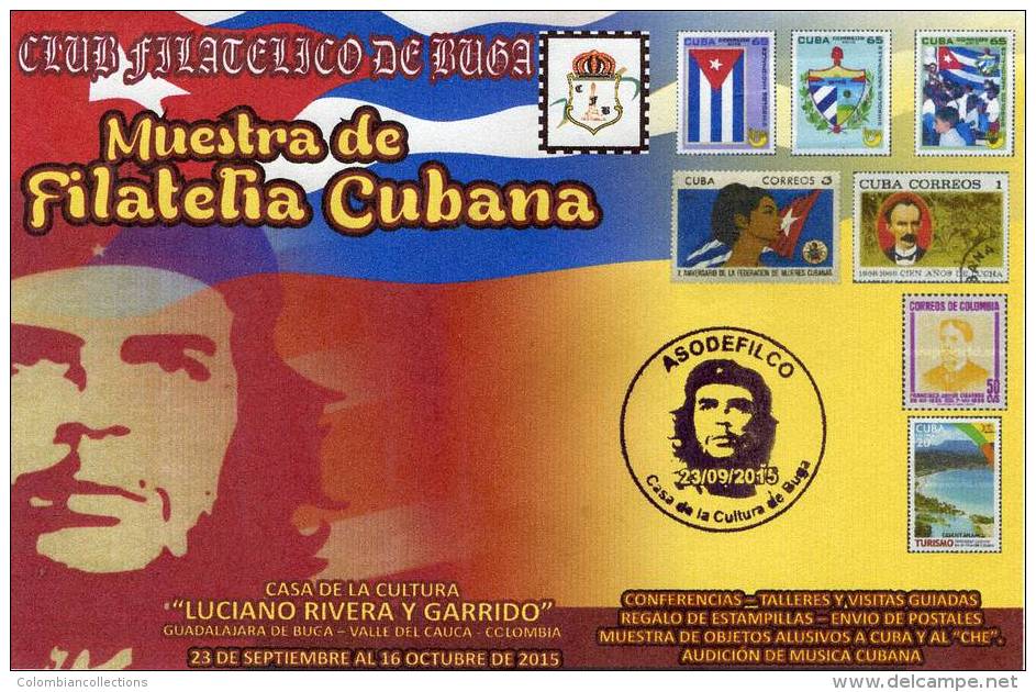 Lote PEP919, Colombia, Postal, Postcard, Che Guevara, Exhibition Of Cuban Philately, Only 500 Issued - Colombia