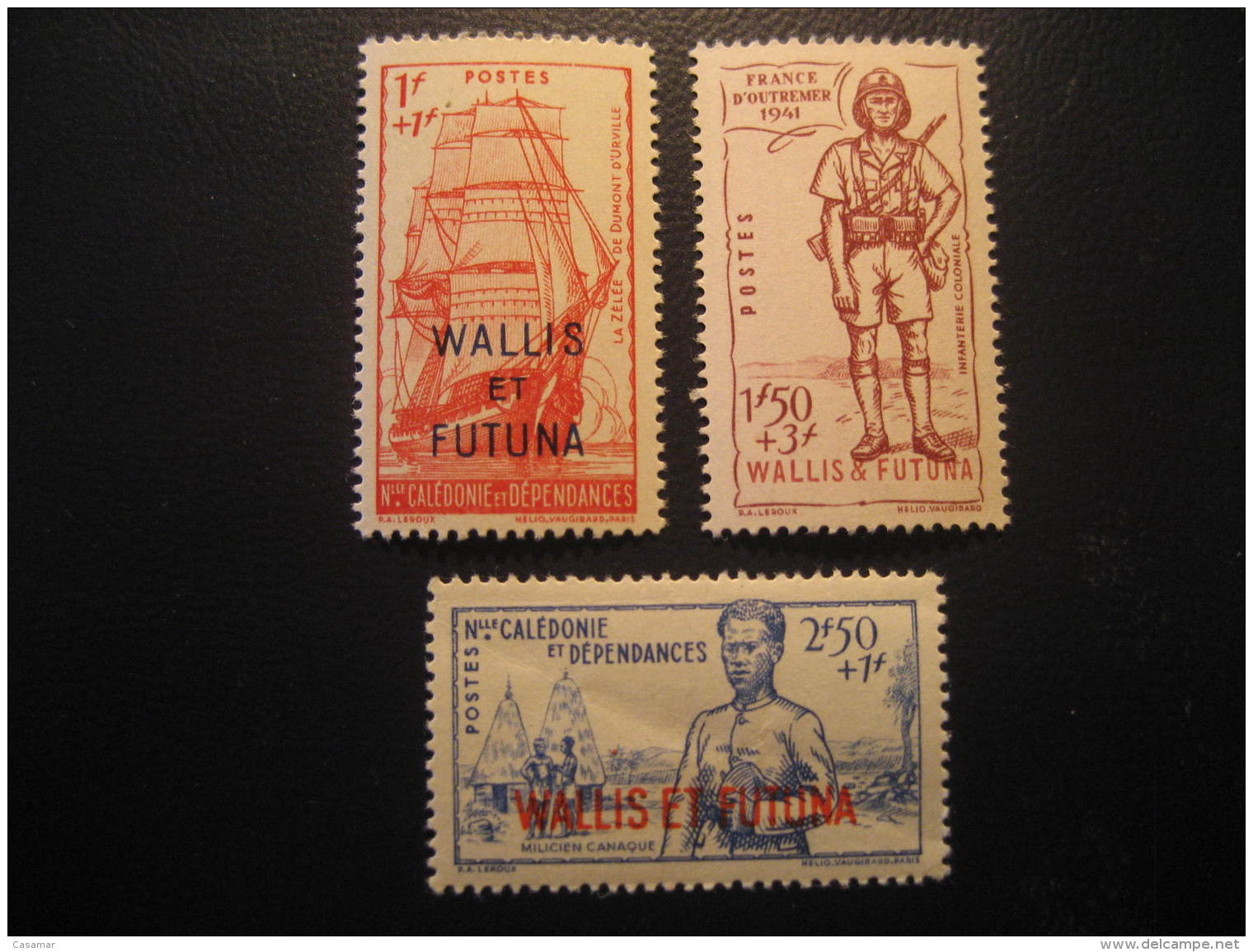 WALLIS ET FUTUNA O.p. New Caledonia Yvert 87/9 Cat. 7,25 Eur Aprox. ** Unhinged 1941 France D' Outremer Set Colonies - Neufs