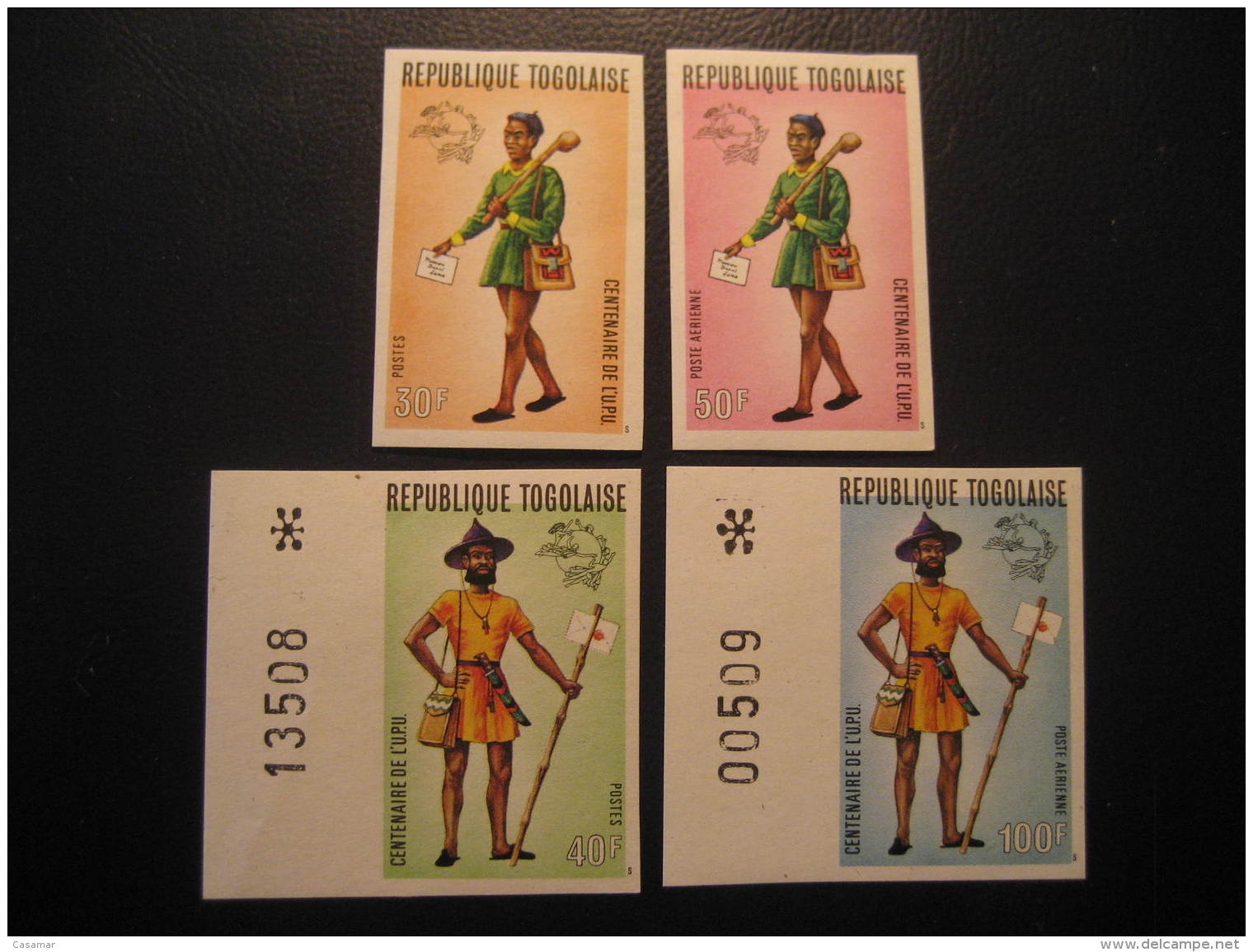 REPUBLIQUE TOGOLAISE Togo Yvert  807/8 + Air 224/5 Cat. 6,70 Eur Aprox ** Unhinged Imperforated Proof Epreuve UPU France - Togo (1960-...)