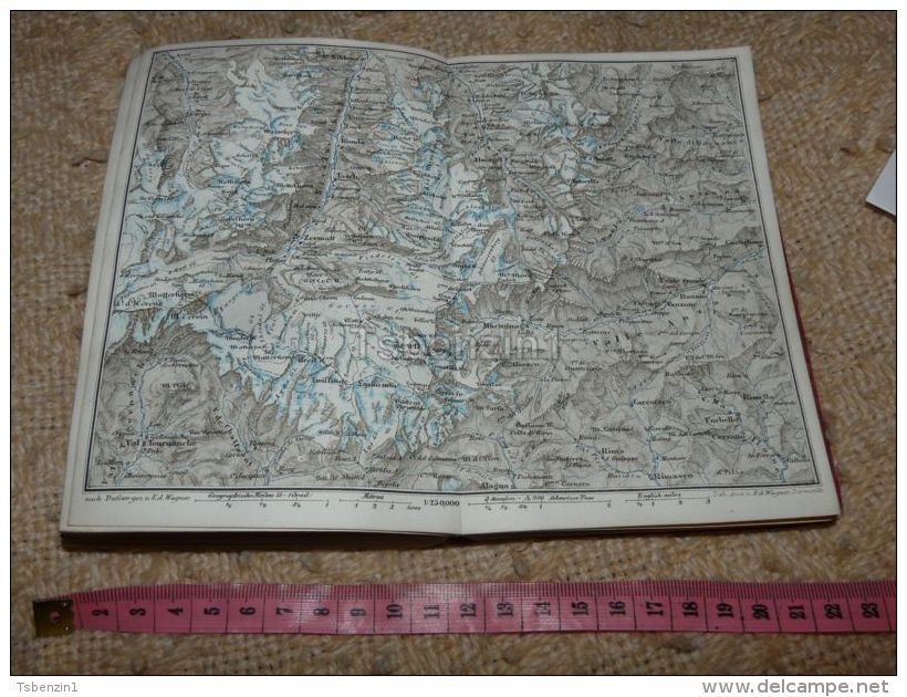 Zermatt Almagel Rima Matterhorn Almagel  Map Karte Suisse Switzerland Suisse 1867 - Geographical Maps