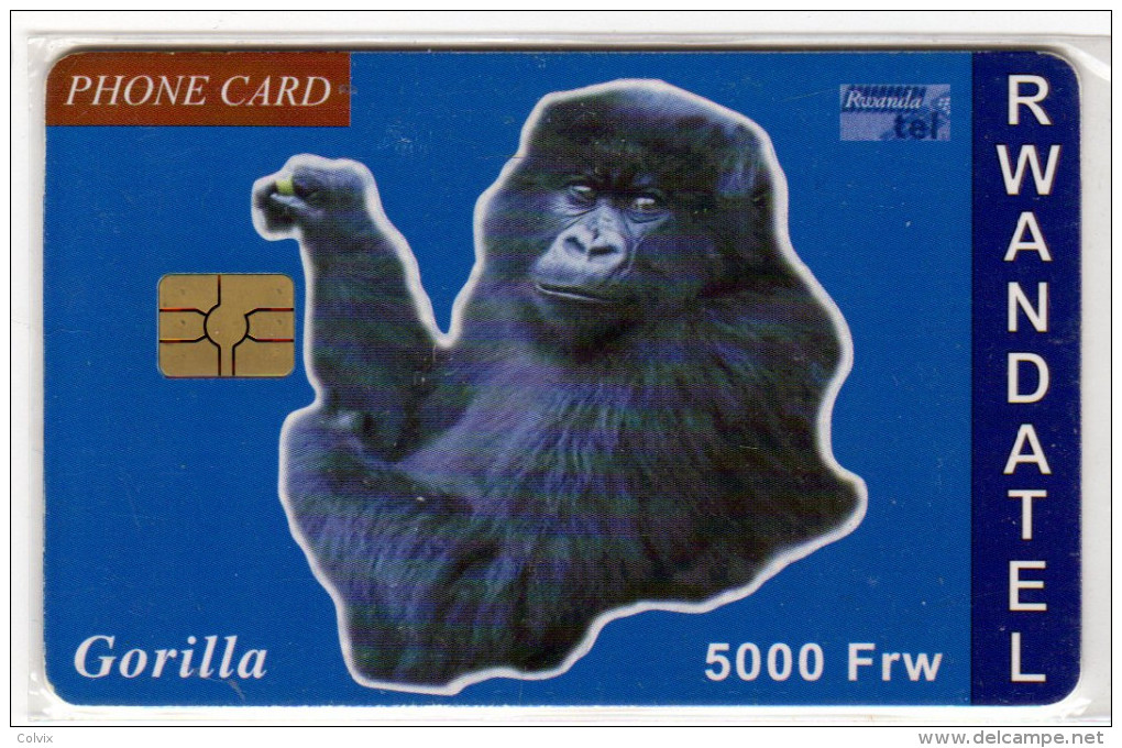 RWANDA REF MV CARDS RWA-C-03 5000FRW GORILLE - Rwanda