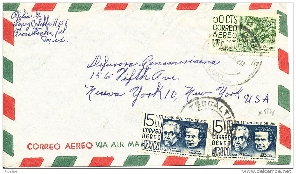 Mexico Air Mail Cover Sent To USA 27-8-1962 - Mexico