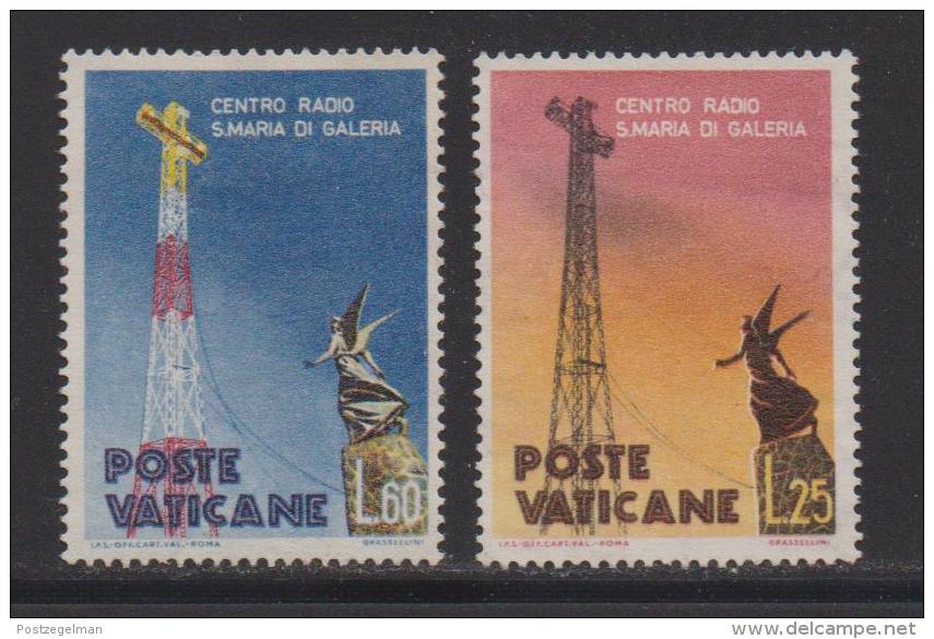 VATICAN, 1959, Mint Hinged Stamps , Radio Mast, 315-316, #3871 (no Glue) - Unused Stamps