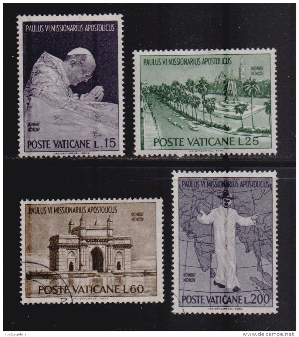 VATICAN, 1964, Mixed Stamps  Pope Paul's Visit To India, 467-470, #3918, Complete - Used Stamps