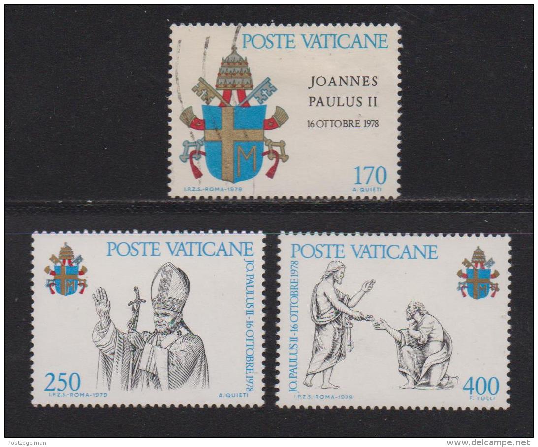 VATICAN, 1979, Mixed Stamps,  Arms Of Pope John Paul II, 736-738, #4331, Complete - Used Stamps