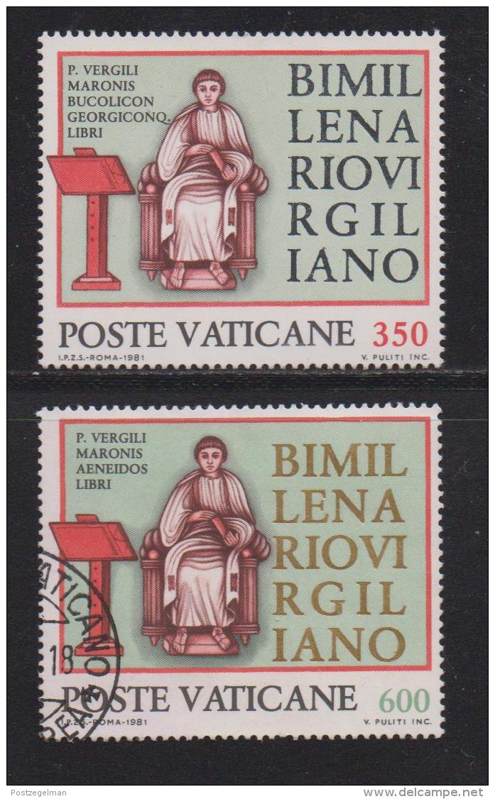 VATICAN, 1981, Mixed Stamps, Virgil And His Writing Desk, 783-784, #4345 Complete - Used Stamps