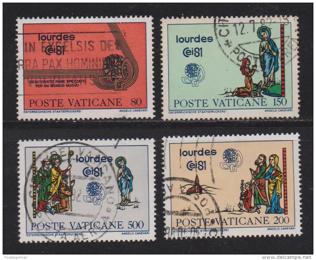 VATICAN, 1981, Used Stamps, Eucharistic Congress, 785-788, #4346 Cpl - Used Stamps