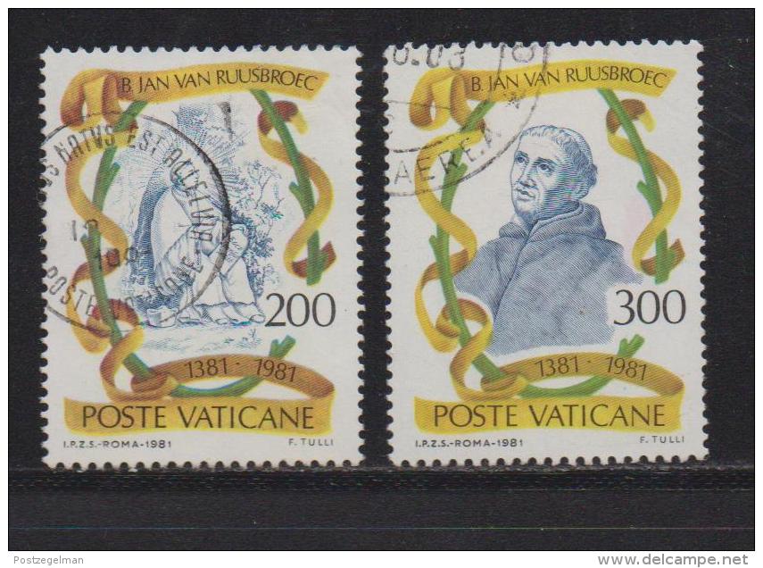 VATICAN, 1981, Used Stamps, Jan Van Ruusbroec, 789-790, #4347 Complete - Used Stamps