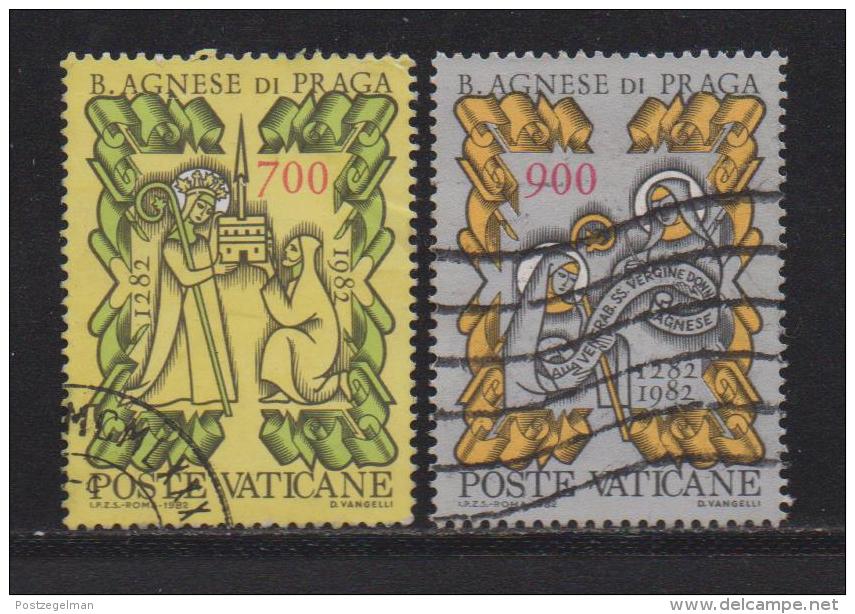 VATICAN, 1982, Used Stamps, Blessed Agnes Of Prague, 803-804, #4354 Complete - Used Stamps