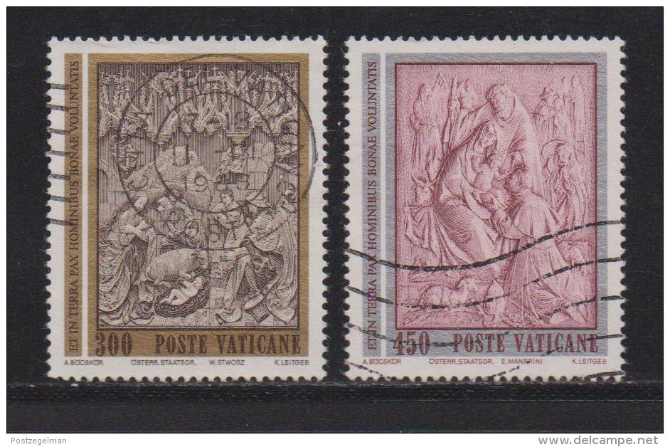 VATICAN, 1982, Used Stamps, Christmas, 814-815, #4395 Complete - Used Stamps