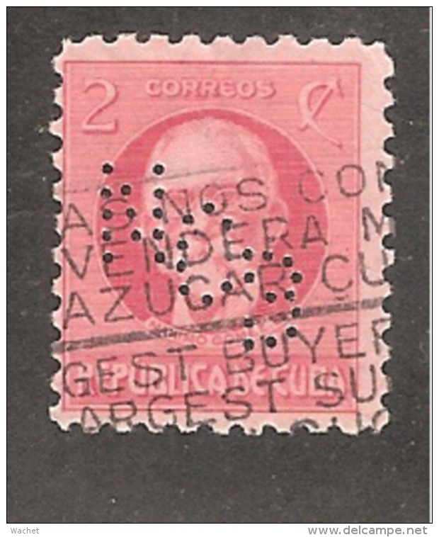 Perforadas/perfin/perfore/lochung Republica De Cuba 1930 2 Centavos Scott 309 Edifil 252 NCB - Oblitérés