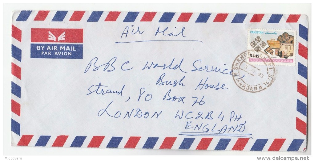 1993 Air Mail PAKISTAN COVER  Stamps LEATHER GOODS To GB - Pakistan