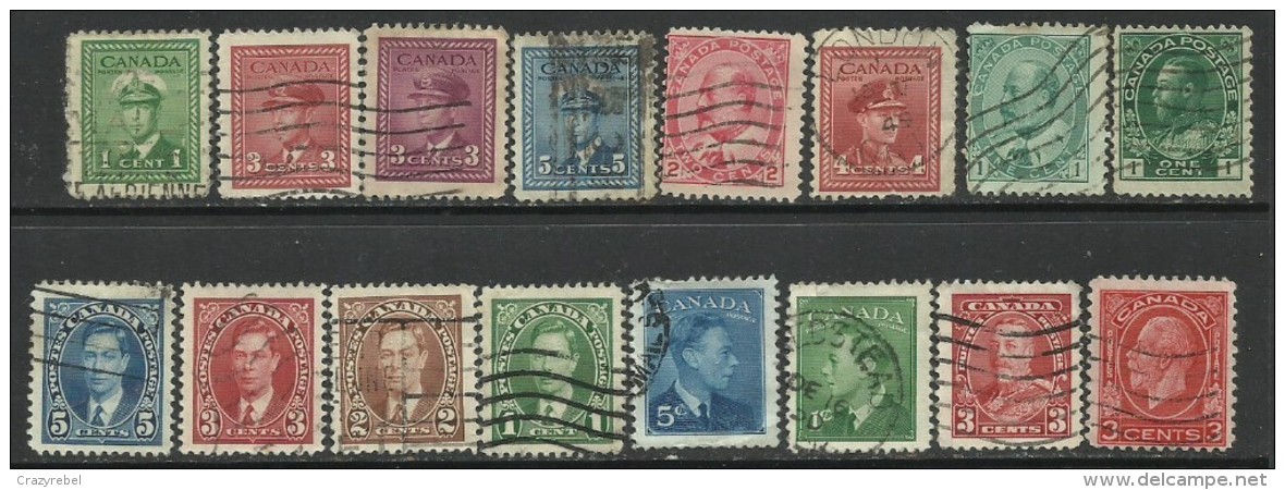 Canada Selection  16 Old King Stamps ( T449 ) - Collections