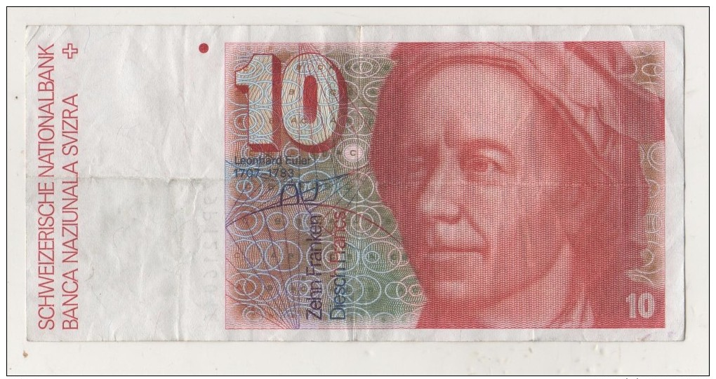 Billet 10 Francs Suisses. Leonhard Euler - Suisse