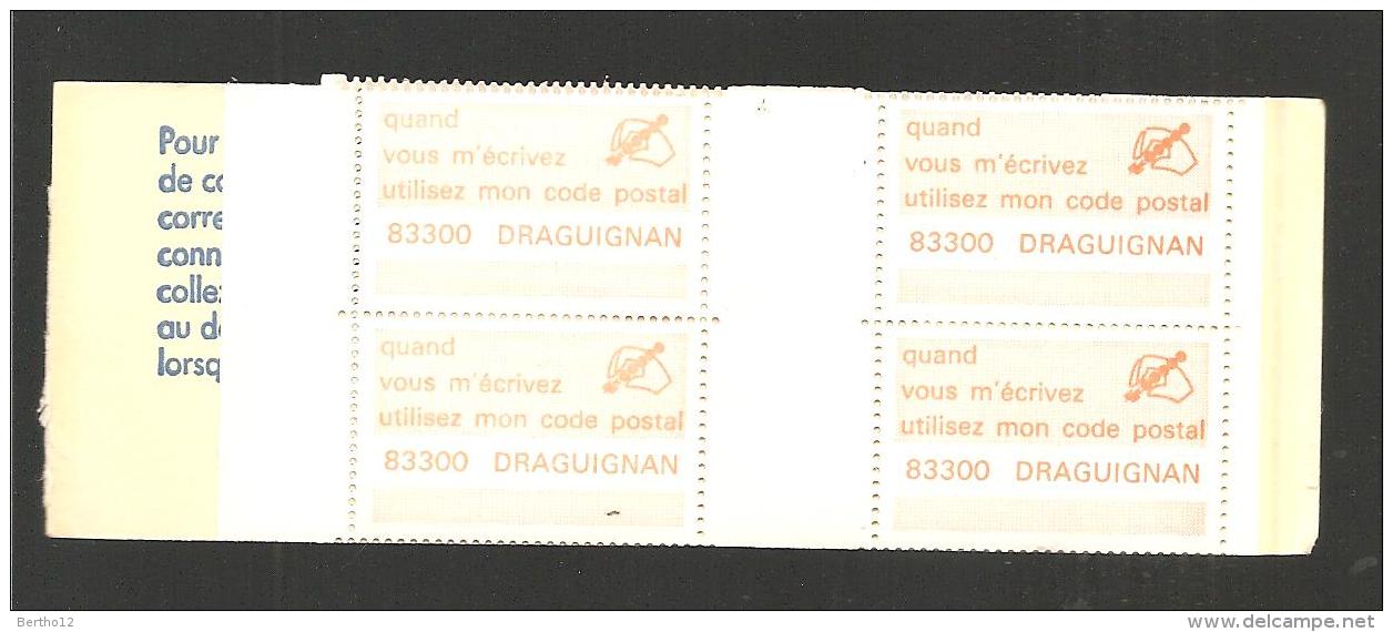 Carnet De 8 Vignettes  83300 Draguignan - Zipcode