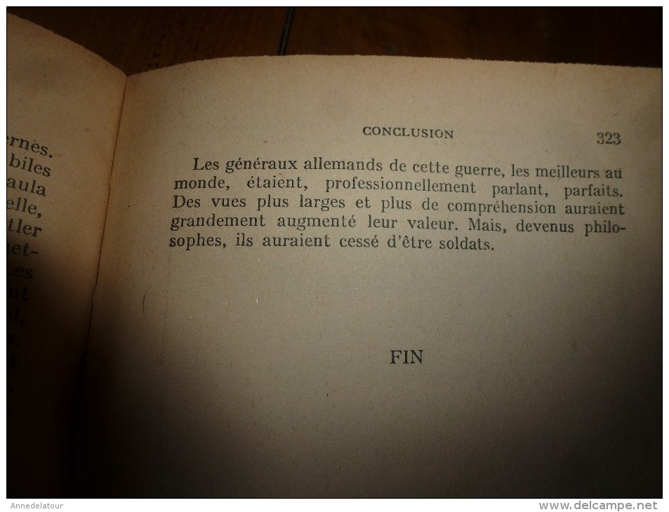 1948 LES GENERAUX ALLEMANDS PARLENT---- , par B. H. Liddell Hart (plans annexés en fin du livre )