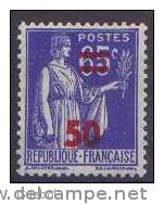 France Type Paix - N°  479 * Surchargé 50c Sur 65c Outremer - 1932-39 Vrede