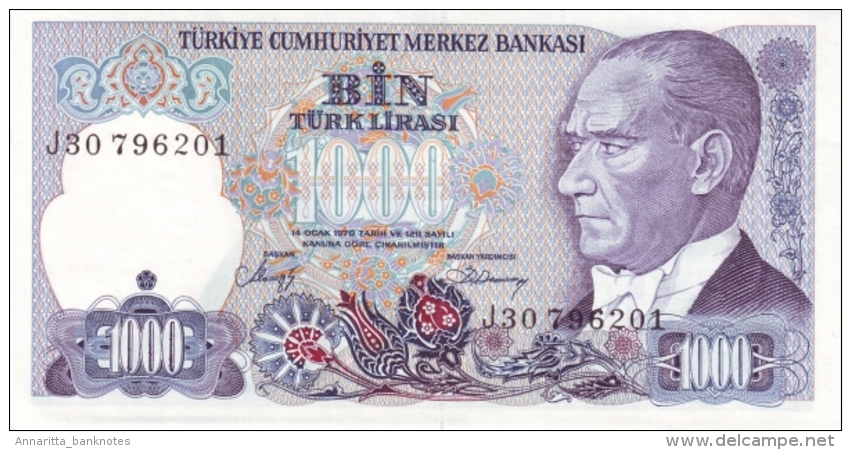 TURKEY 1000 TURK LIRASI L.1970 (1988) P-196b UNC SIGN. SARACO&#x11E;LU & DEMIRAY [TR272b] - Turkey