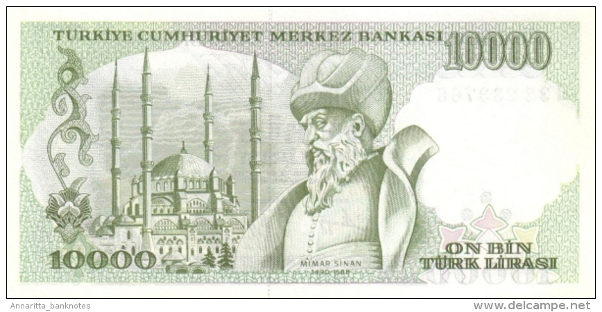 TURKEY 10000 TURK LIRASI L.1970 (1993) P-200a UNC WHITE PAPER [TR278a] - Turkey