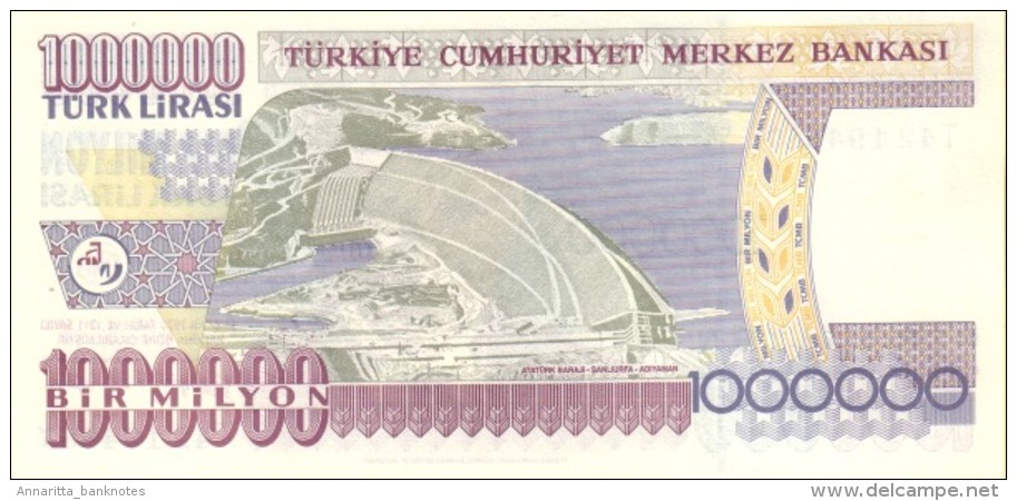 TURKEY 1000000 TURK LIRASI L.1970 (2002) P-213b UNC WATERMARK: TYPE C [TR290b] - Turkije