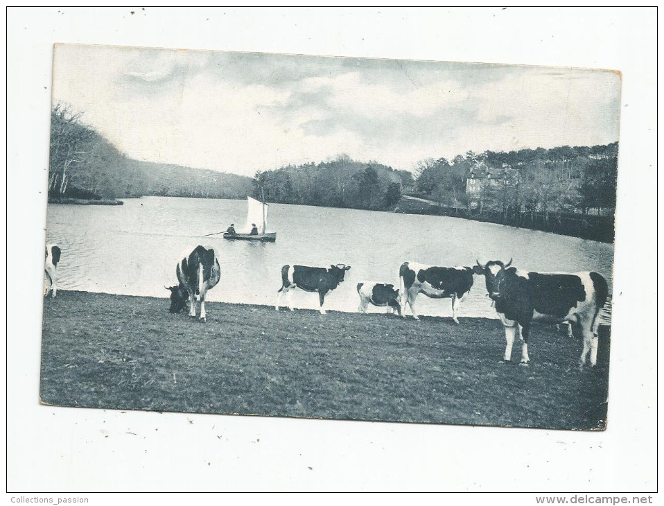 Cp , Agriculture , élevage , La Bretagne Artistique , Forêt De Paimpont , L'étang Des Forges , 35 , Vierge , Ed : Waron - Elevage