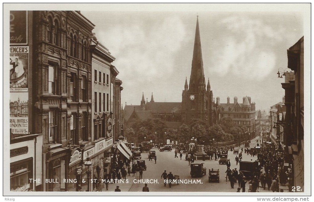 The Bull Ring & St. Martin`s Church. Birmingham  S-2812 - Birmingham