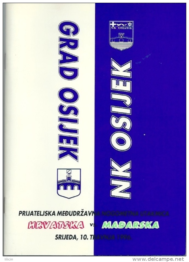 Sport Programme PR000002 - Football (Soccer): Croatia Vs Hungary: 1996-04-10 - Programs