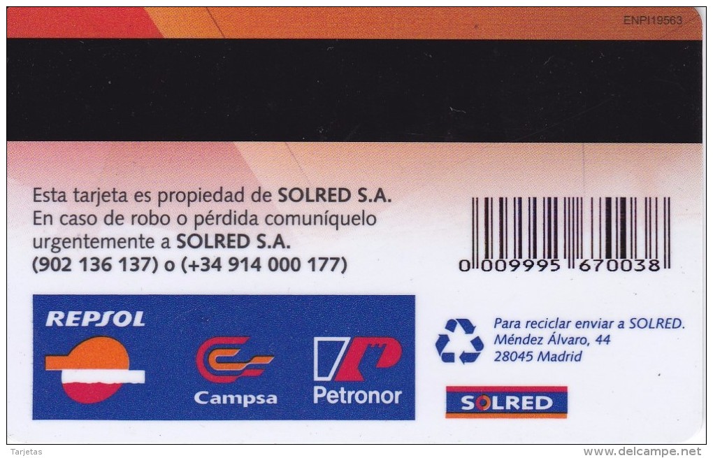 TARJETA DE GASOLINERA REPSOL-CEPSA-CAMPSA-PETRONOR (no Es Tarjeta Telefonica) PETROLEO - Oil