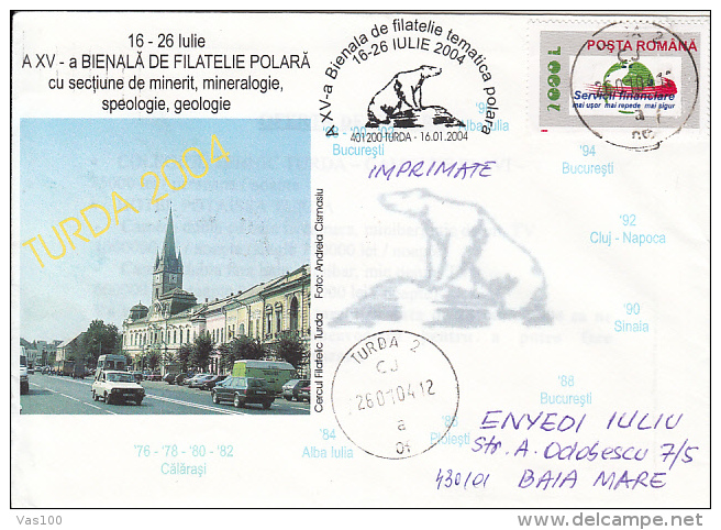 POLAR PHILATELIC EXHIBITION, POLAR BEAR, SPECIAL COVER, 2004, ROMANIA - Events & Gedenkfeiern